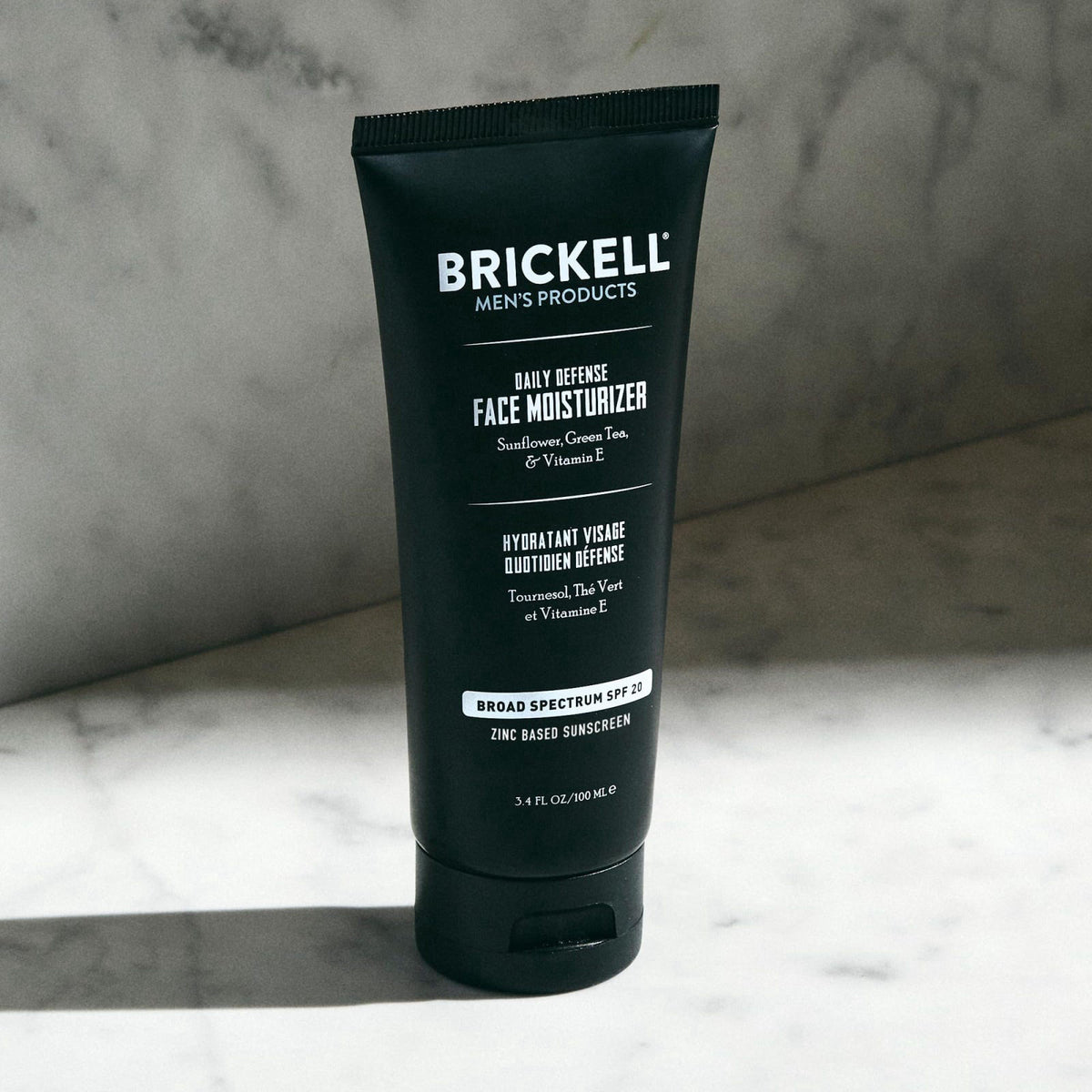 Brickell Men's Products Brickell Men's Daily Defense Face Moisturizer with SPF 20 Sunscreen, Hydrates Skin, with Zinc Ox