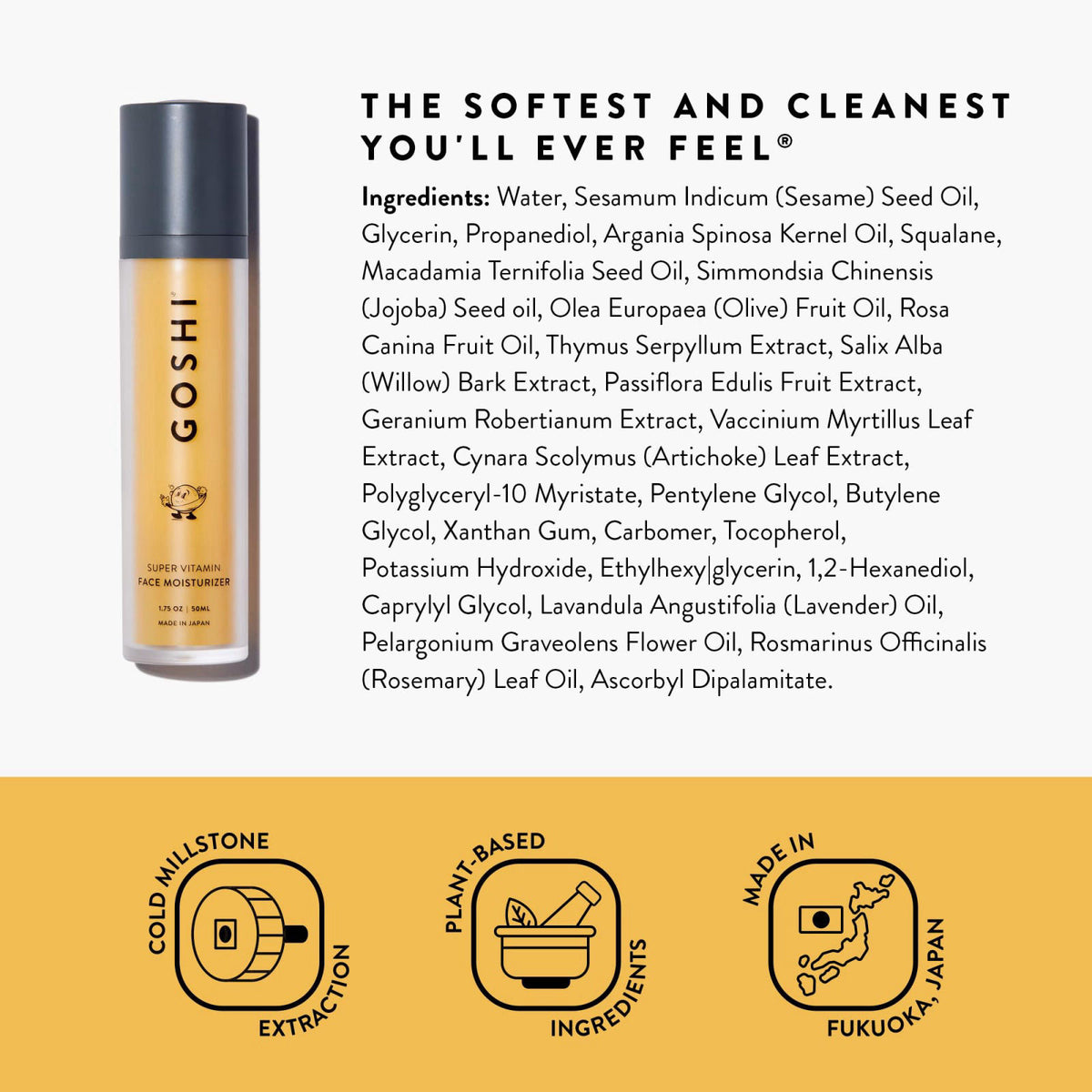 GOSHI Super Vitamin Face Moisturizer - Made in Japan, 1.75 oz – close-up detail