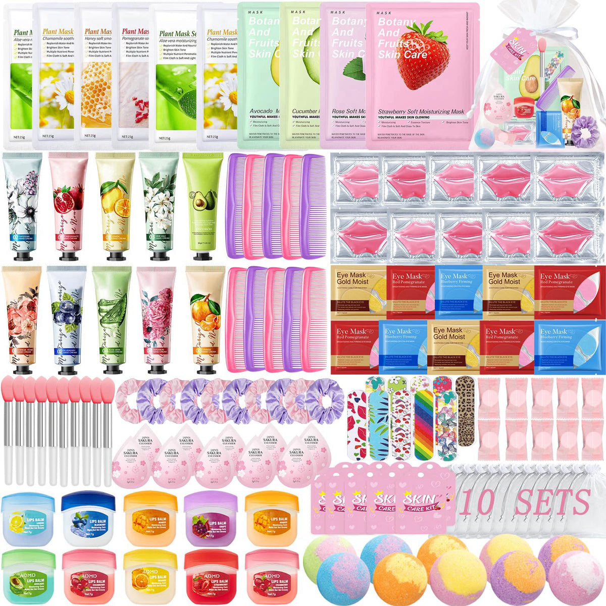 DANGSHAN 140 PCS Spa Party Supplies for Women, Sleepover Spa Party Favors Include Face Masks, Facial Cleanser, Hand Crea