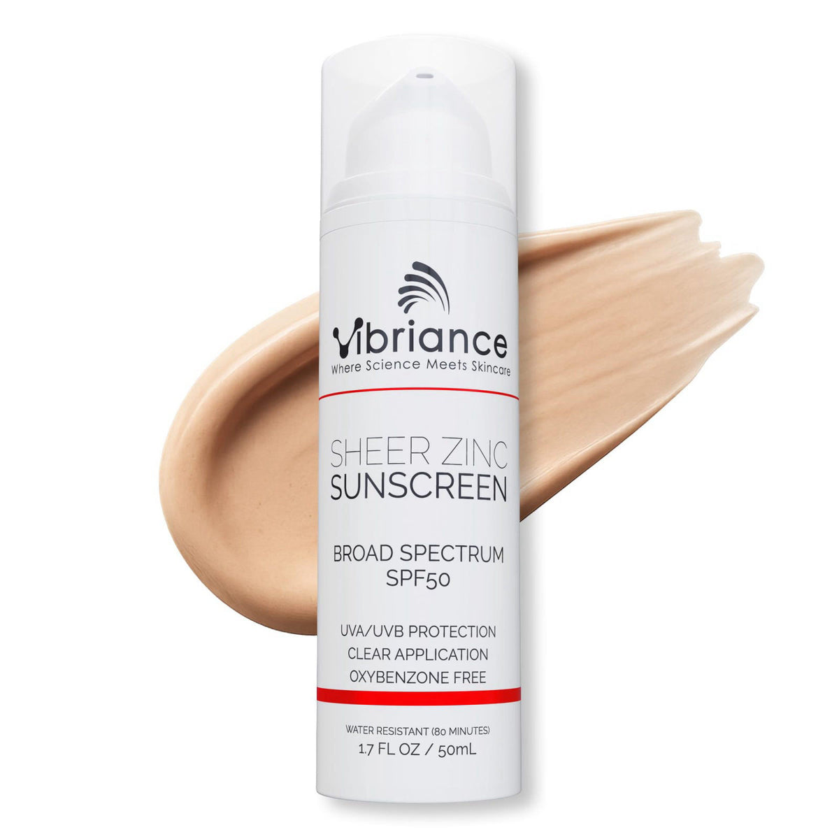 Vibriance Sheer Zinc Tinted Sunscreen for Face SPF 50 1.7 fl oz – product photo (Facial Sunscreens)