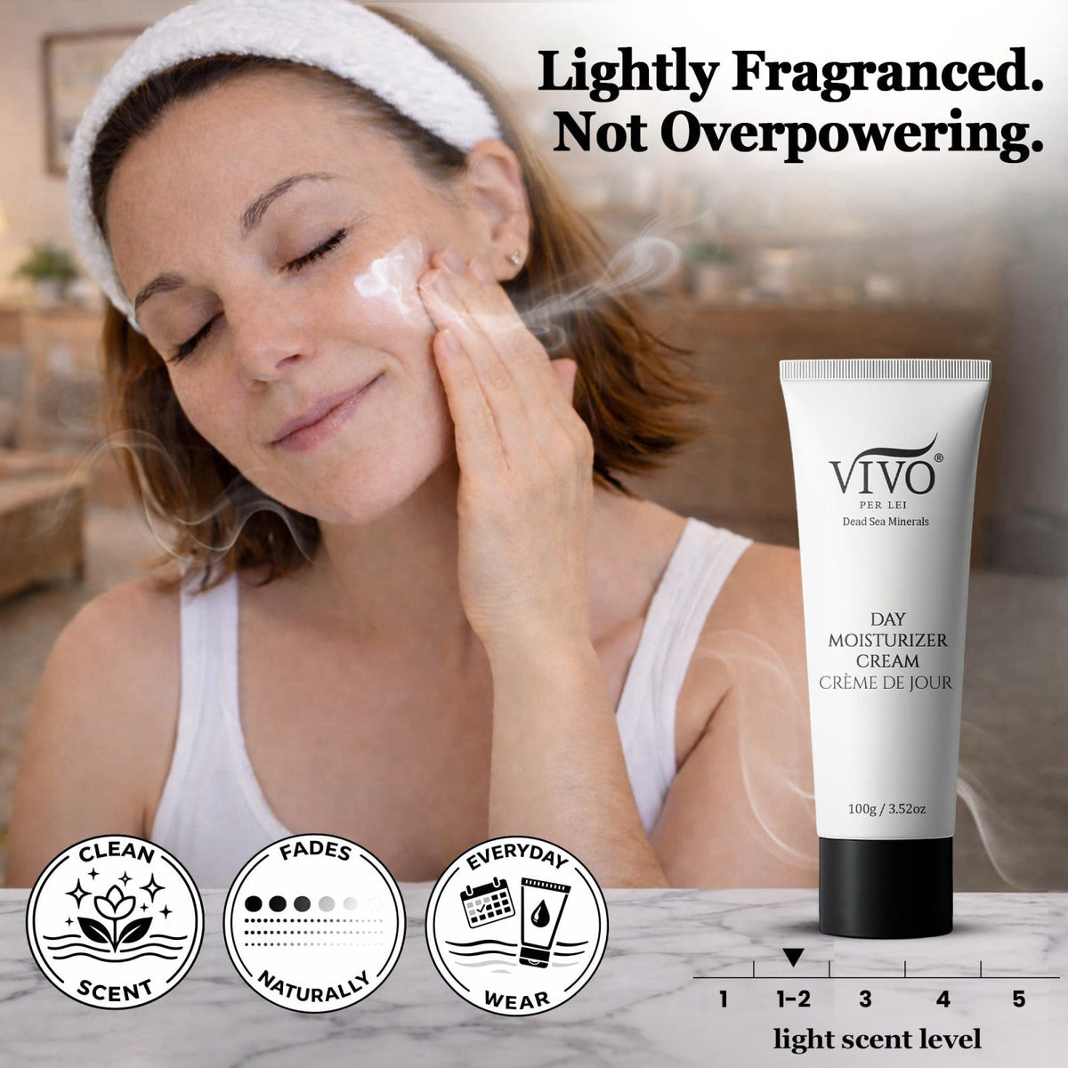 Vivo Per Lei Dead Sea Day Face Cream for Women - Moisturizing - Non Greasy – packaging and label