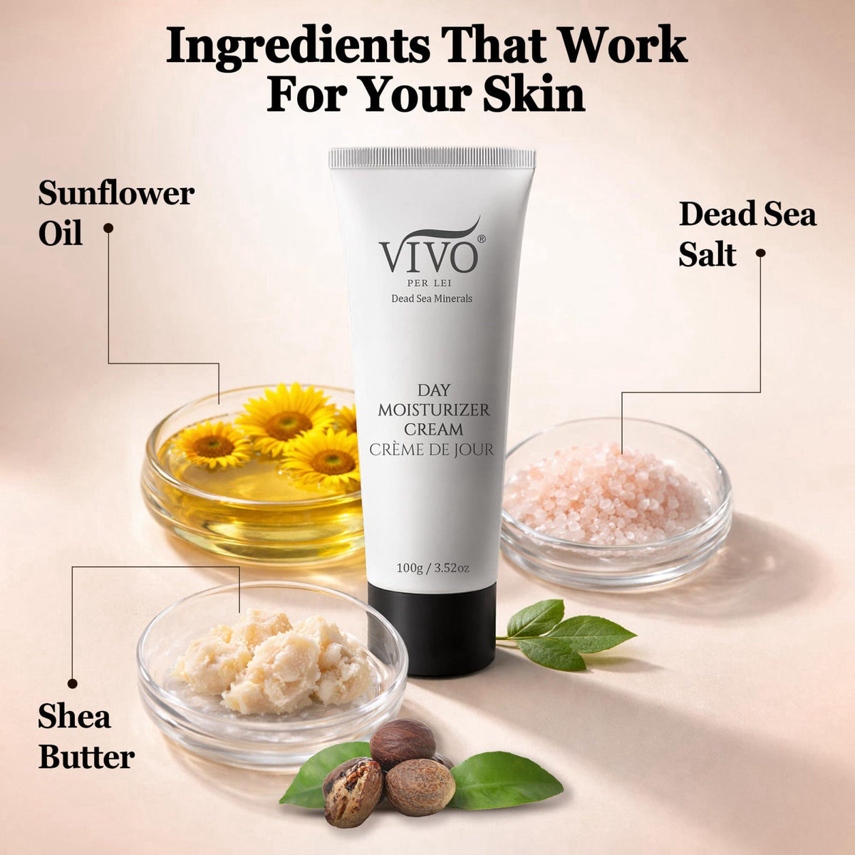 Vivo Per Lei Dead Sea Day Face Cream for Women - Moisturizing - Non Greasy – alternate angle