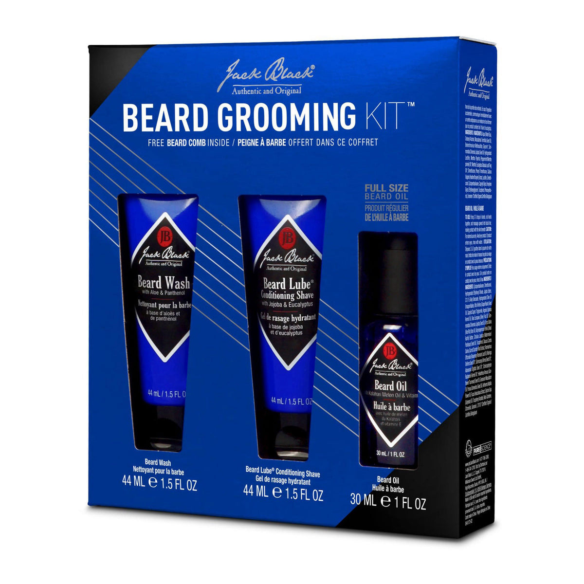 Jack Black Travel Size Beard Grooming Kit for Men – packaging and label