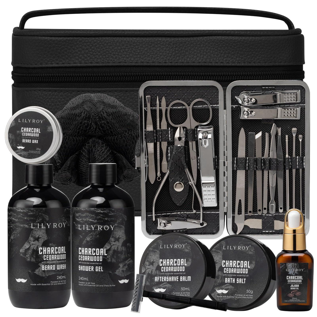 LILY ROY Fathers Day Spa Gifts for Men - Bath and Beard Gift Set for Men & Dad – product photo (Sets &amp; Kits)