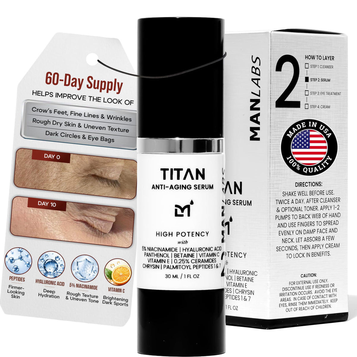Man Labs Titan Anti-Aging Face Serum for Men, High-Potency Line Concentrate – product photo (Serums)