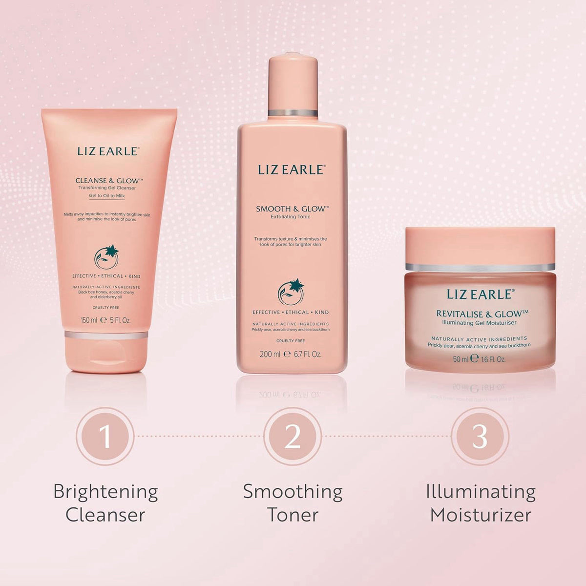 Liz Earle Revitalize & Glow Illuminating Gel Face Moisturizer, 50ml – back view and specifications