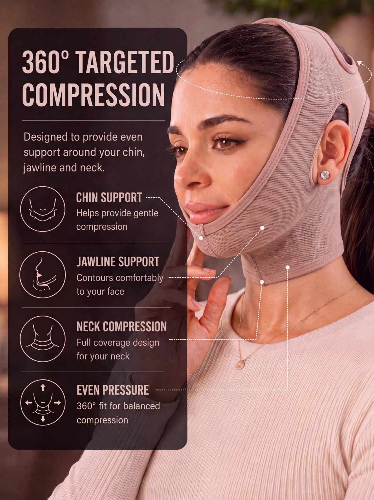 SHAPE CONCEPT 301 Chin Strap Support Band Neck Face High Compression – alternate angle