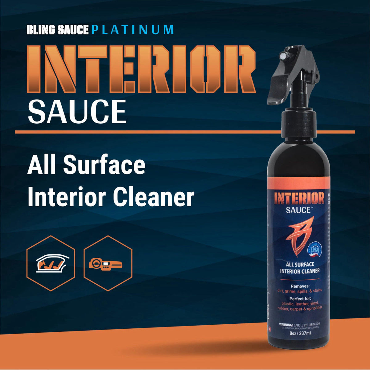 Bling Sauce Platinum Fast 4 Kit Automotive Cleaners, Speed, Interior, Tire and Trim Sauce, 8 oz each – packaging and lab