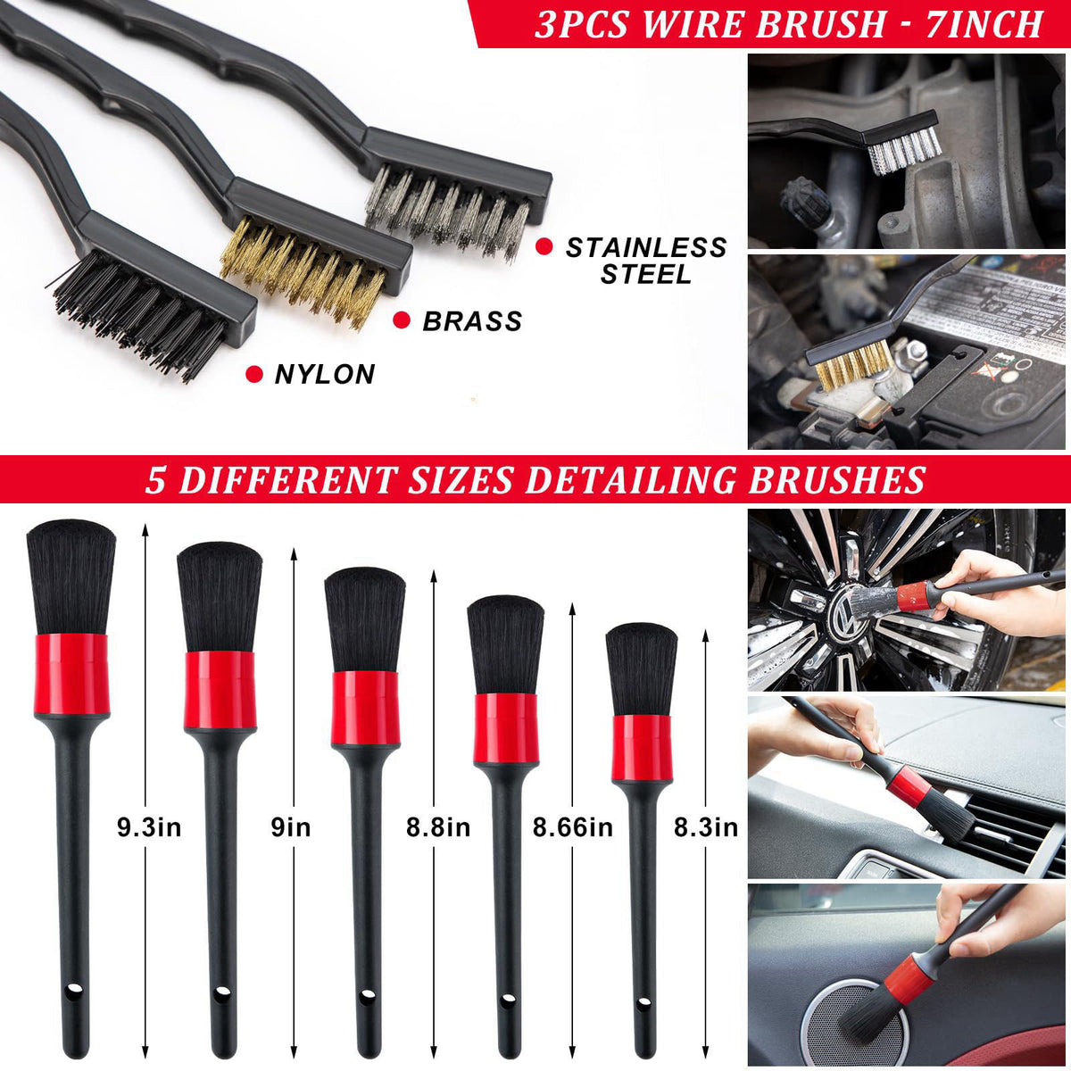 GPUSFAK 45Pcs Car Wash Cleaning Kit with High Power Handheld Vacuum Windshield Cleaning Tool with Side Mirror Squeegee D