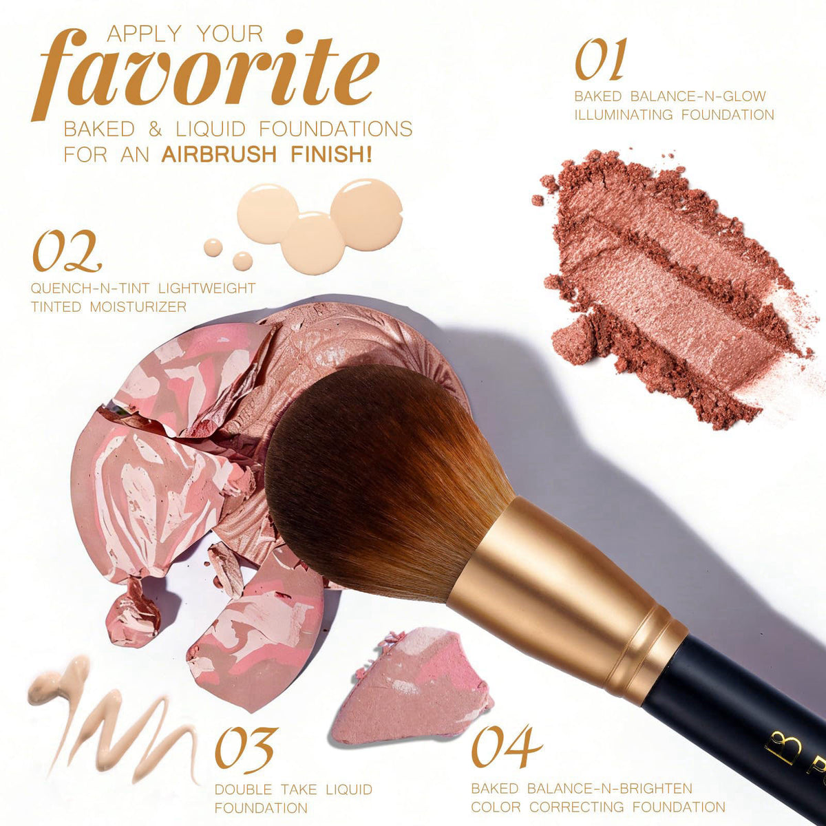 BS-MALL Makeup Brushes Set with Kabuki, Powder & Eyeshadow Brushes | Travel Friendly Makeup Kit with Bag | Concealer, Bl