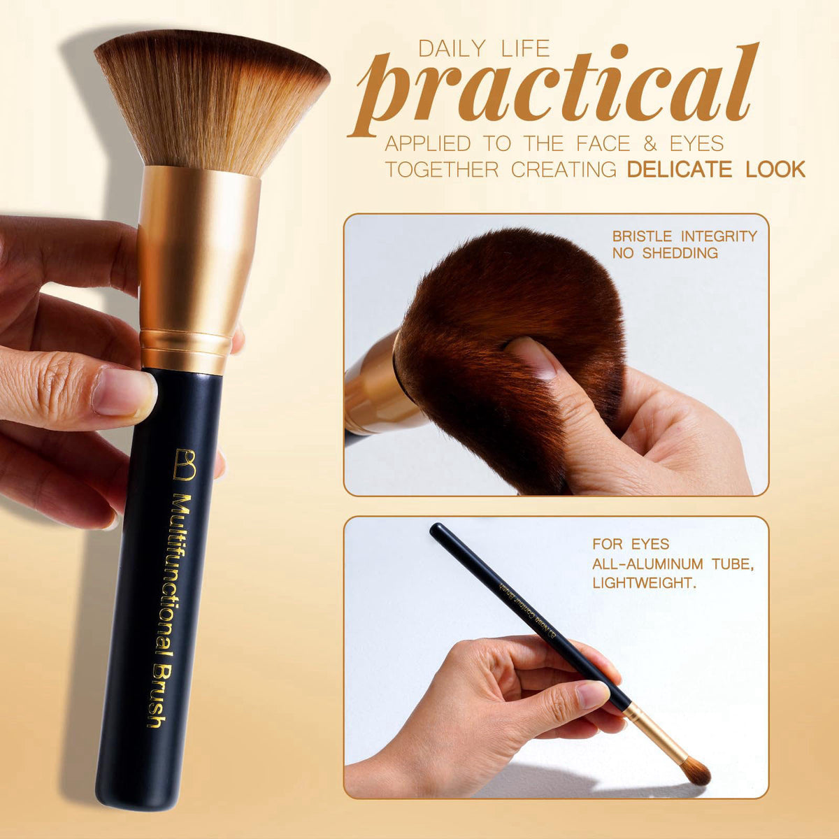 BS-MALL Makeup Brushes Set with Kabuki, Powder & Eyeshadow Brushes | Travel Friendly Makeup Kit with Bag | Concealer, Bl