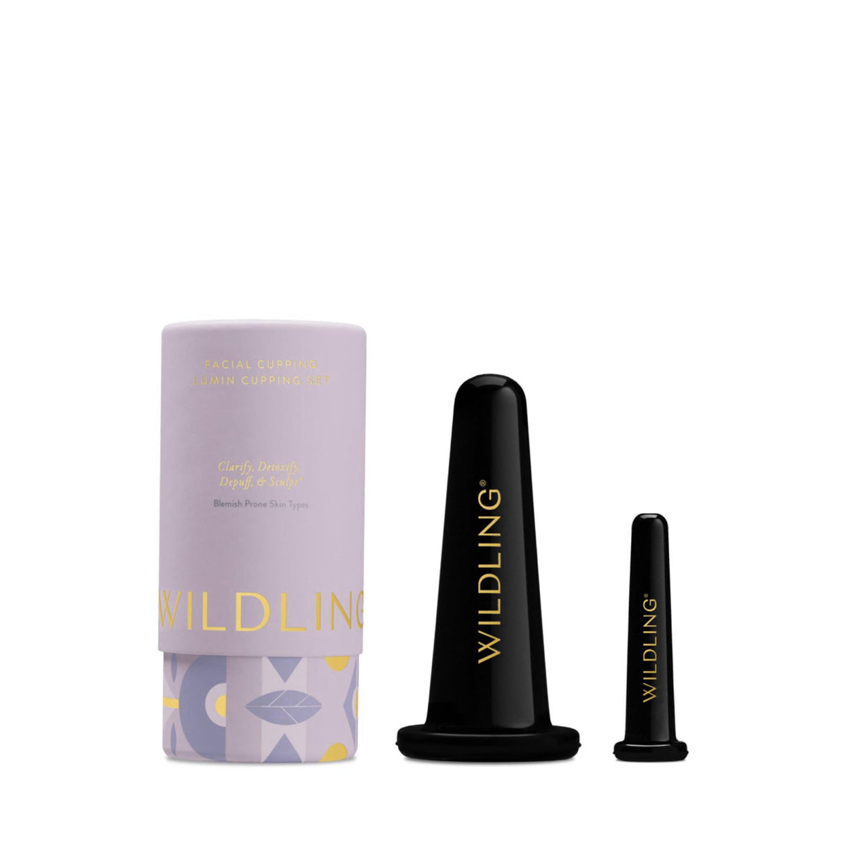 Wildling Lumin Cupping Set I Facial Cupping Tools to Decrease Puffiness, Increase Collagen Production, Sculpt Cheeks + C