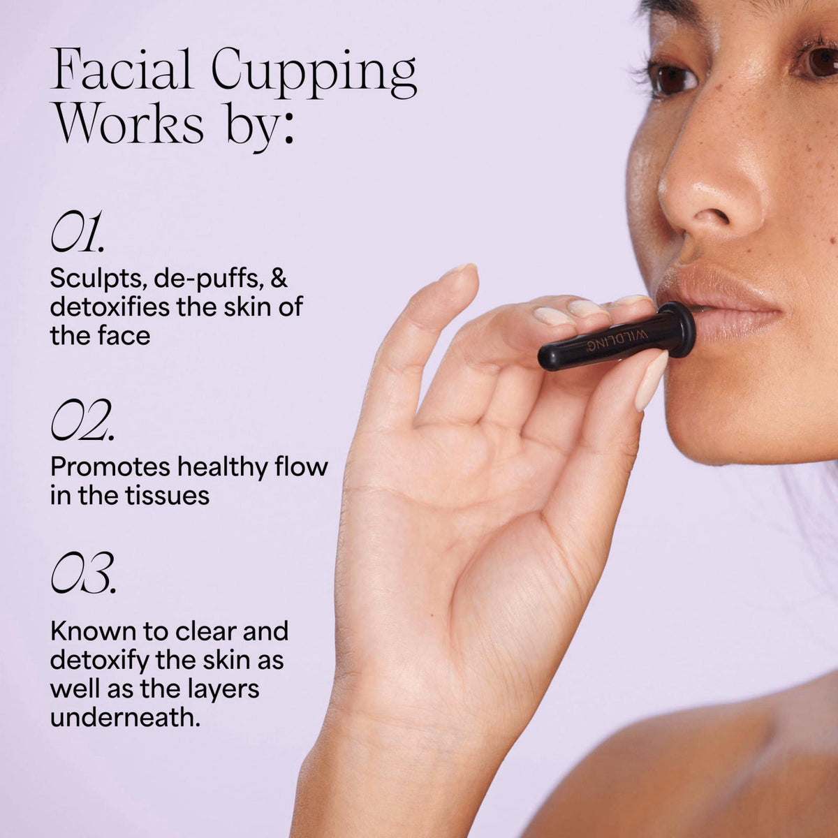 Wildling Lumin Cupping Set I Facial Cupping Tools to Decrease Puffiness, Increase Collagen Production, Sculpt Cheeks + C