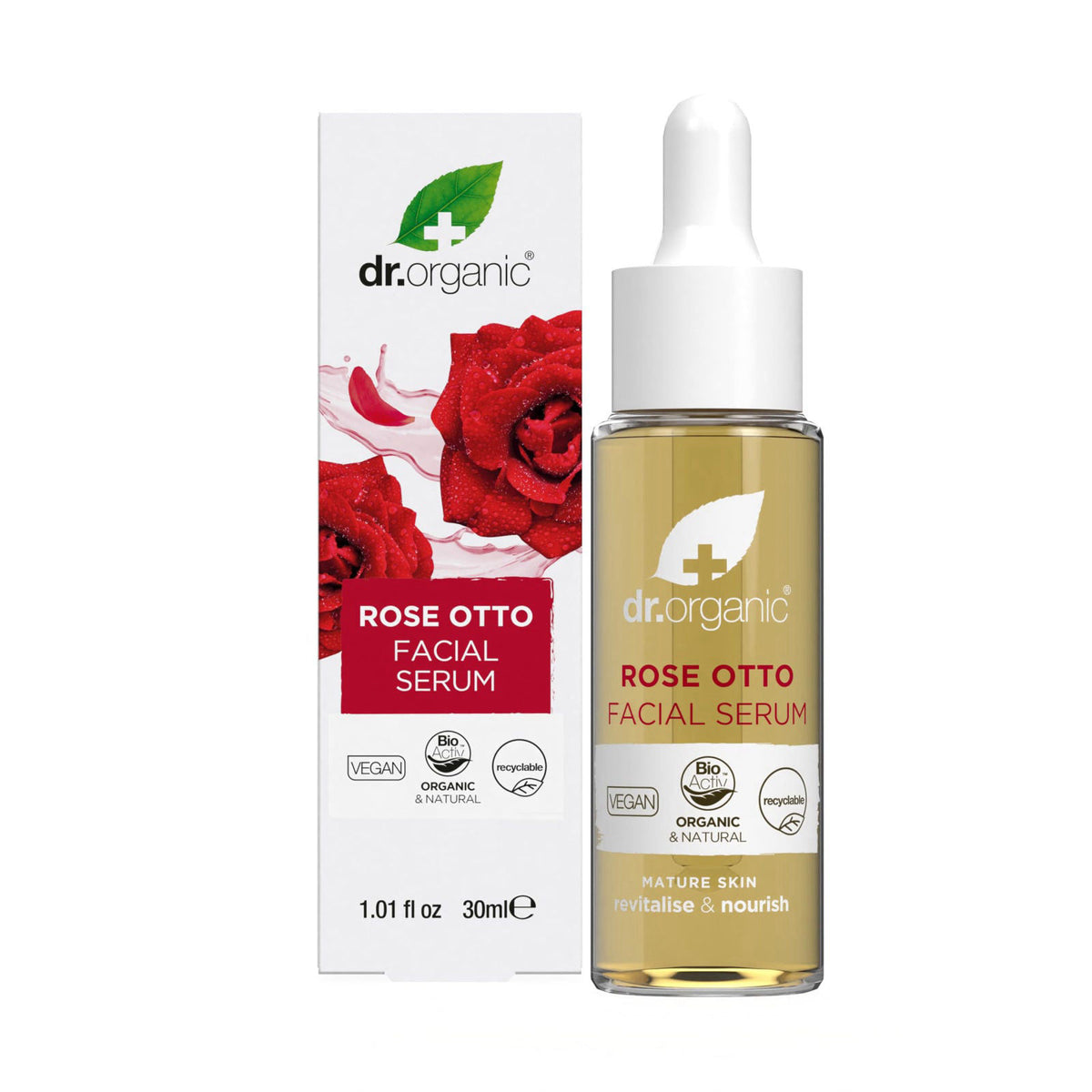 Dr. Organic Rose Otto Facial Serum | Nourishes and Smoothes Skin, Promotes Healthy Aging, Natural, Certified Organic, Pa