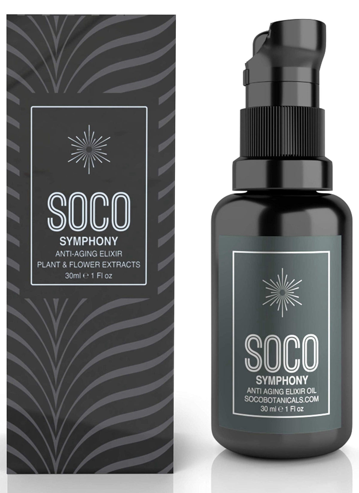 SOCO Botanicals Face Oil Serum - Anti Aging Organic Elixir for Face and Eyes with Sea Buckthorn, Argan, Rosehip & CoQ10,