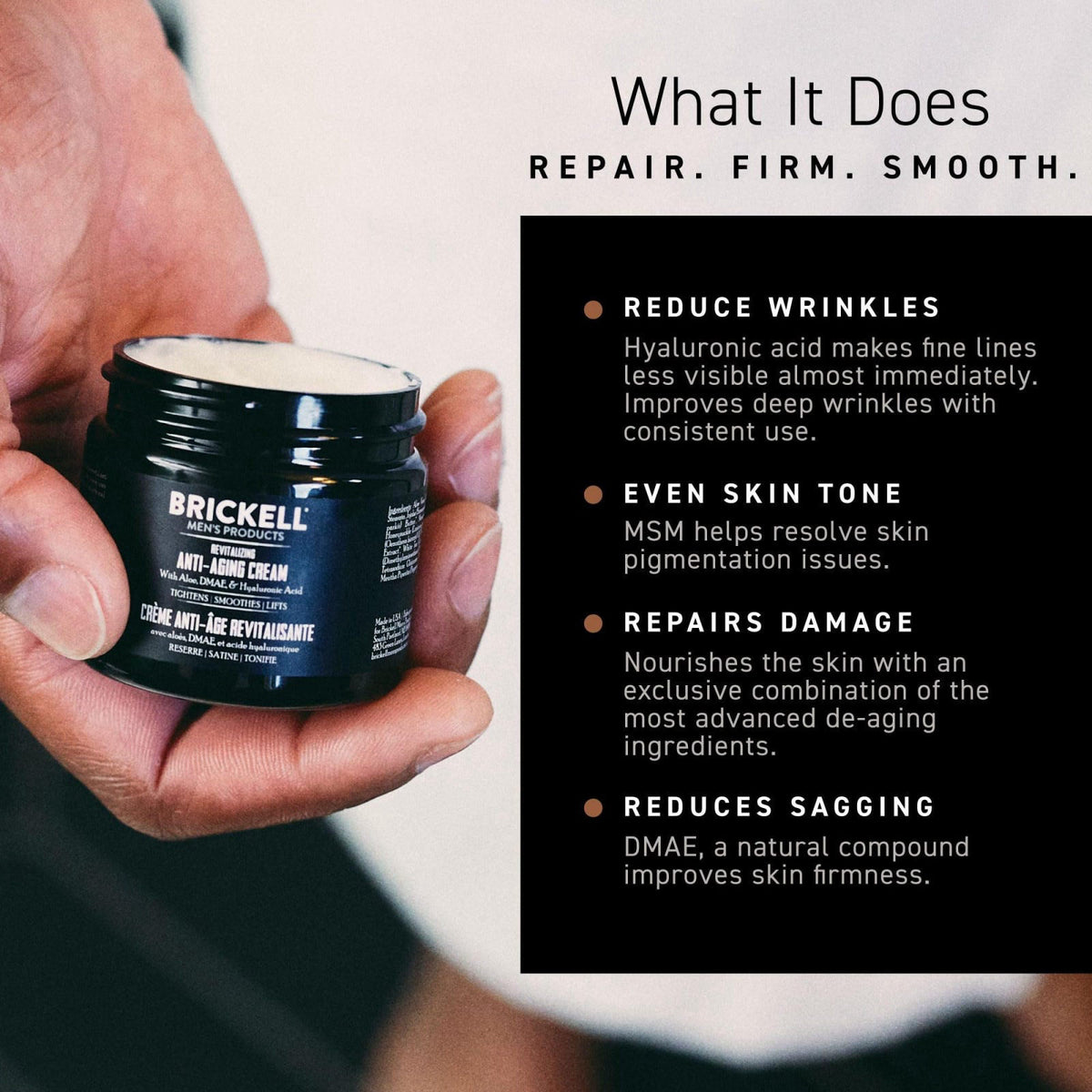 Brickell Men's Products Brickell Men's Revitalizing Anti-Aging Cream For Men, Anti Wrinkle Night Face Cream To Reduce Fi