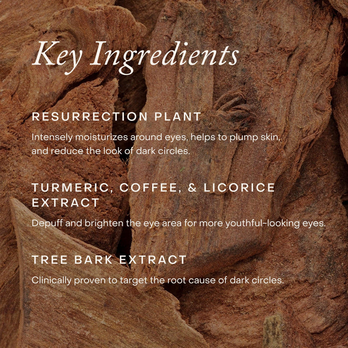 True Botanicals Resurrection Radiance Eye Cream for Dark Circles, 0.5 oz – back view and specifications