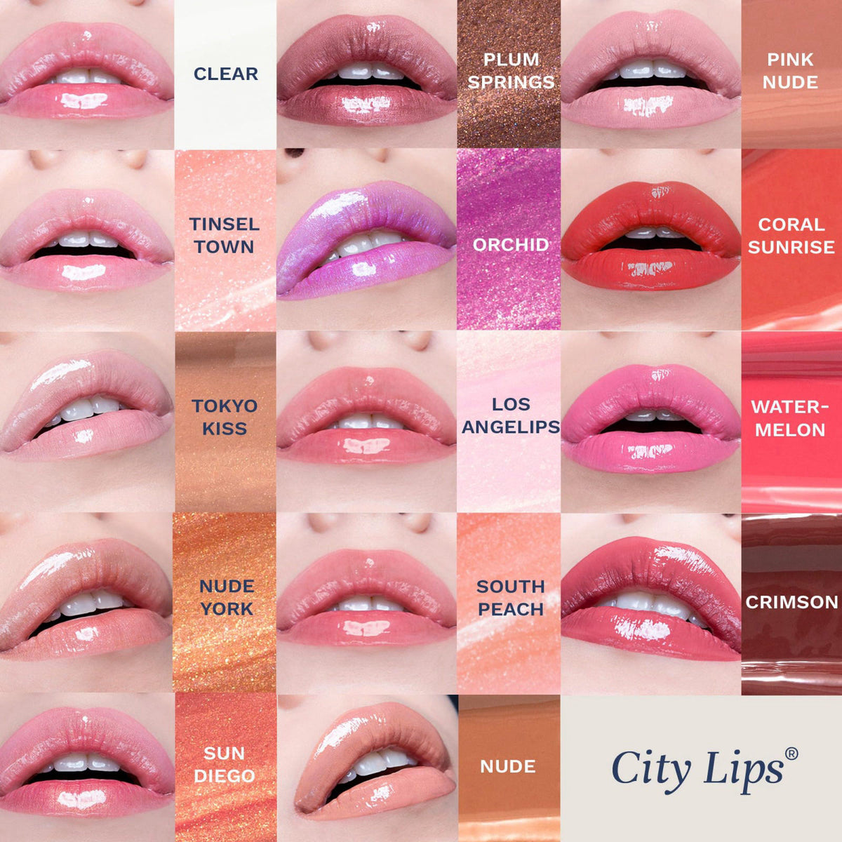 City Beauty City Lips Clear Plumping Lip Gloss, Hyaluronic Acid 0.16oz – Lip Glosses on display