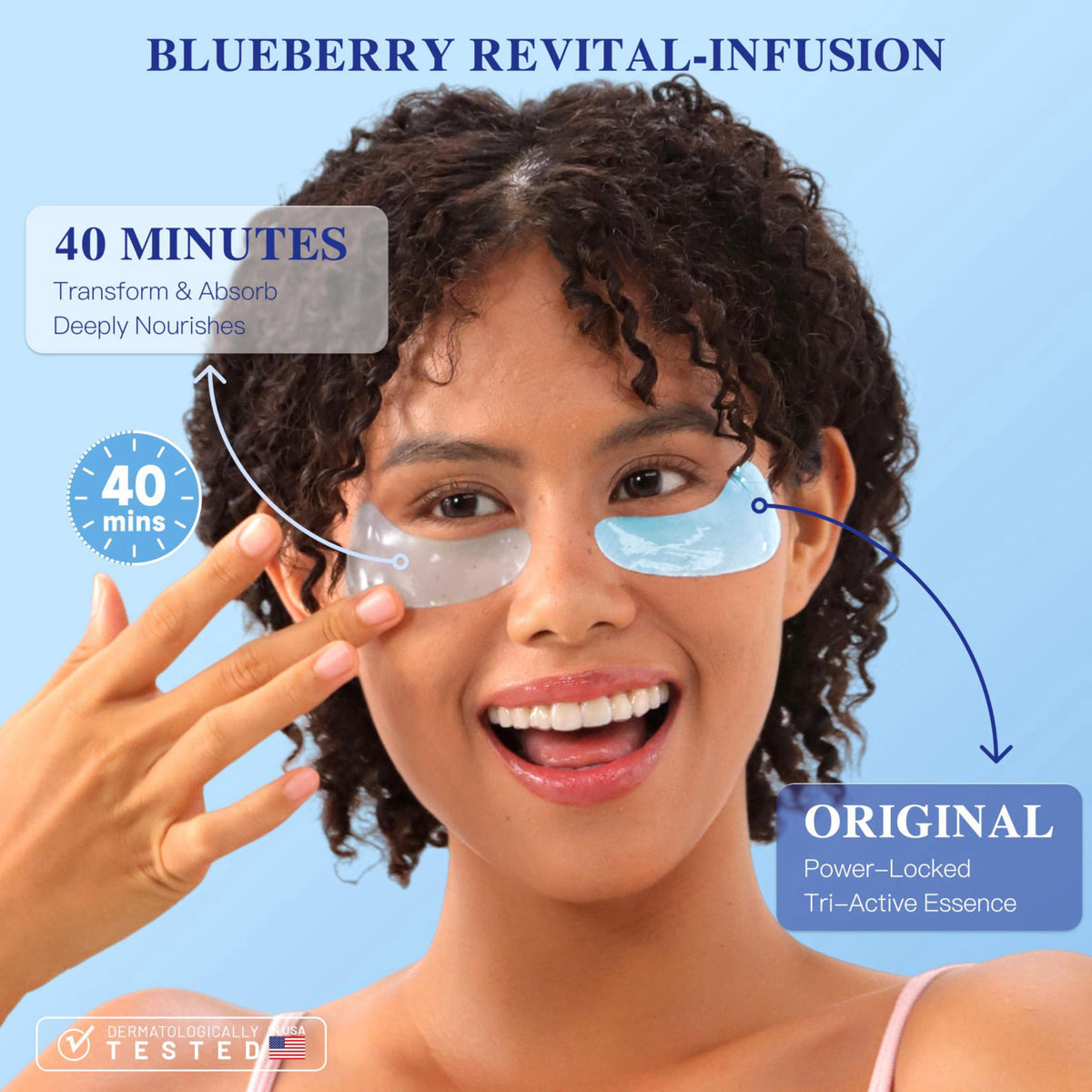 ICIKOL Blueberry Collagen Under Eye Patches, Eye Mask for Puffy Eyes and Dark Circles, Deep Hydrating Under Eye Mask Pat