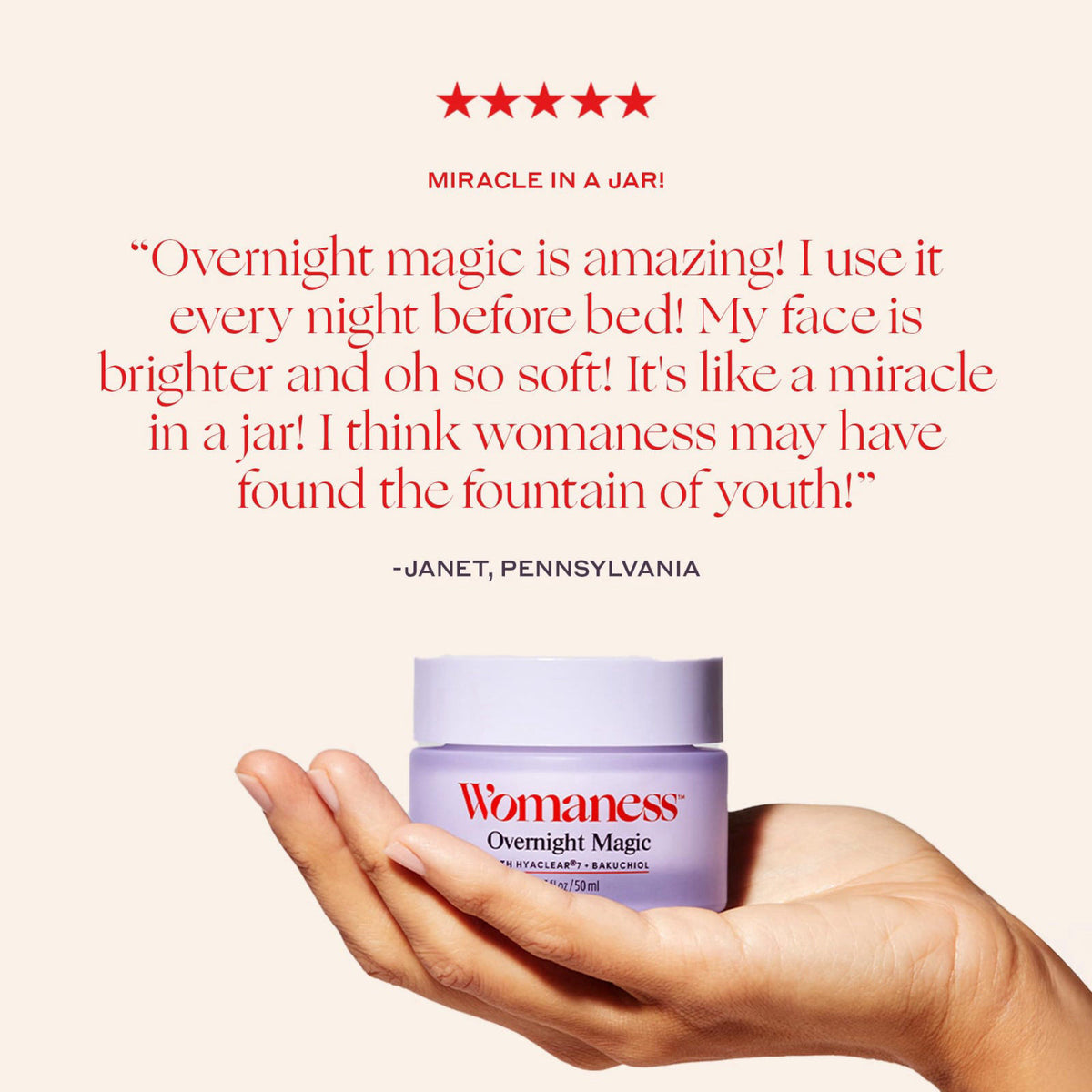 Womaness Overnight Magic Night & Day Face Cream, 1.7oz – alternate angle