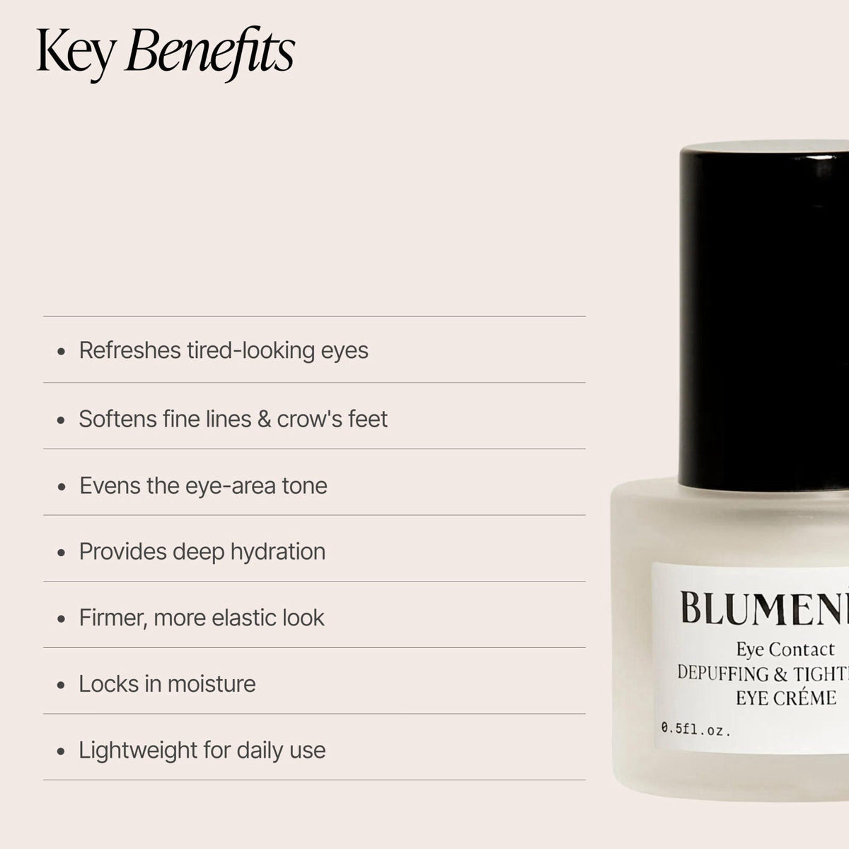 B Blumenes Natural Solution Blumenès Eye Contact Firming Eye Cream for Dark Circles & Puffiness, 15ml – full view