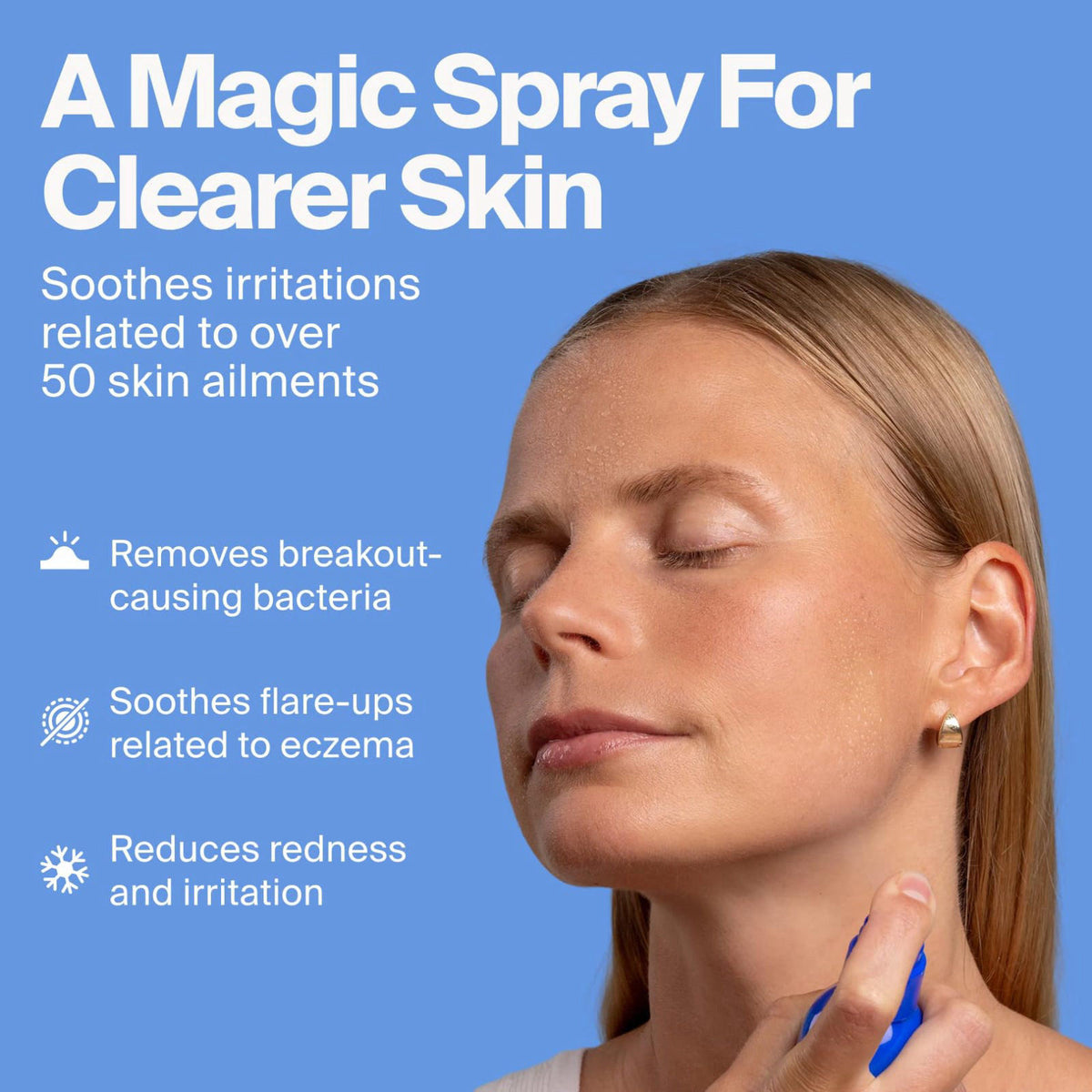 Magic Molecule Skin Spray, Hypochlorous Acid Formula, 8oz 3PK – close-up detail in Clear