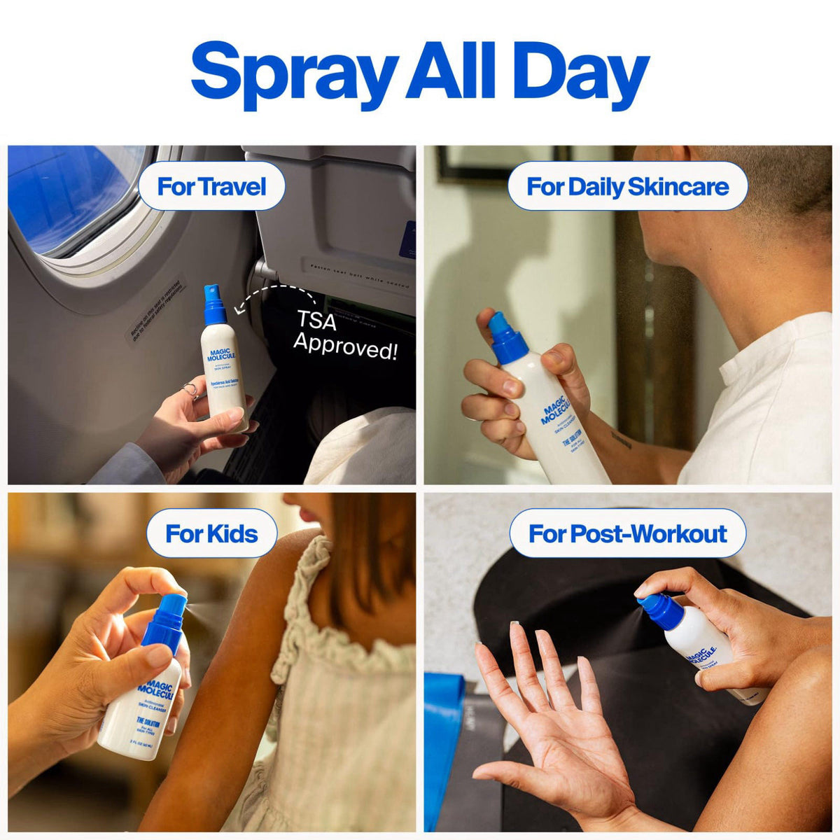 Magic Molecule Skin Spray, Hypochlorous Acid Formula, 8oz 3PK – full view