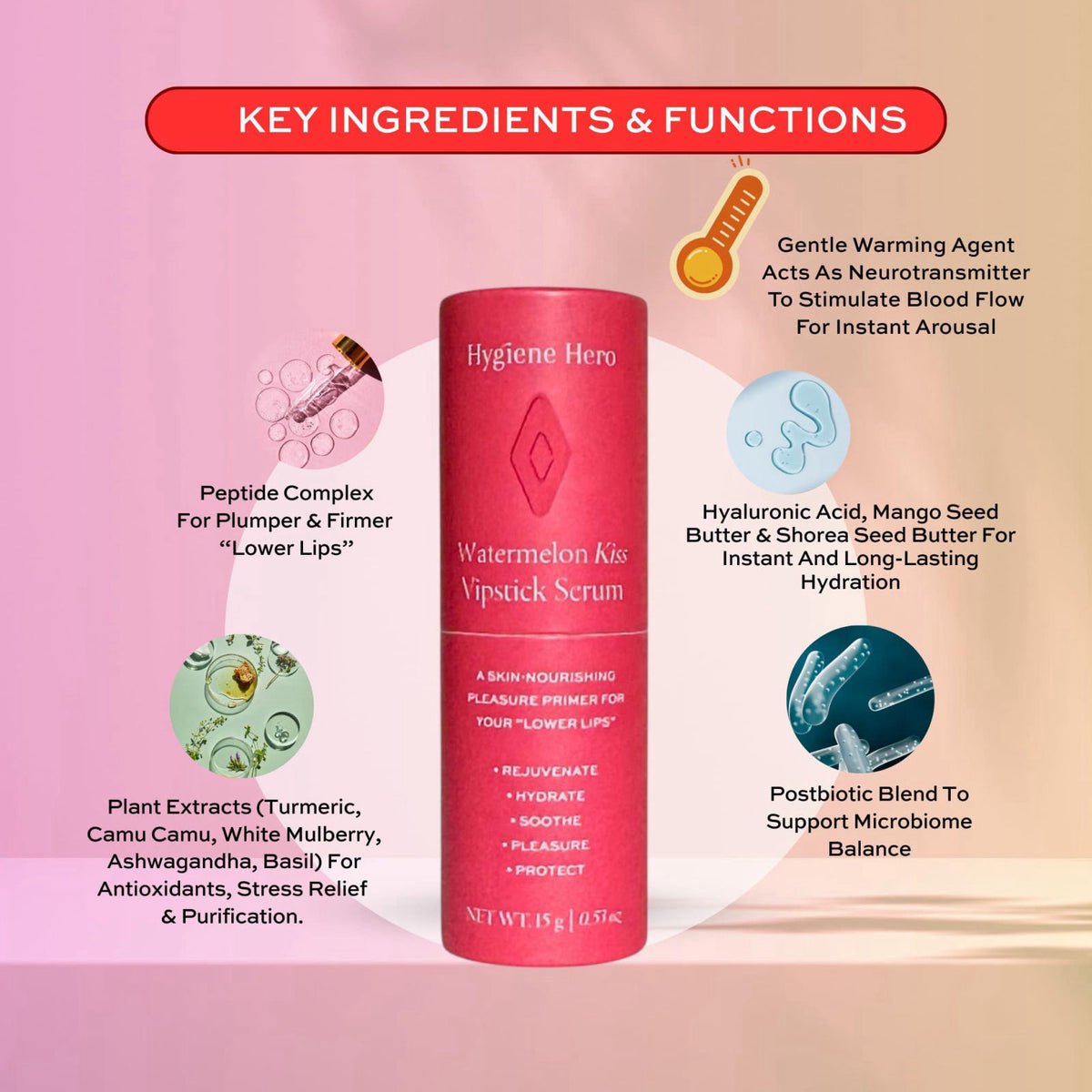Hygiene Hero Vipstick Serum - 0.53 oz | Flavor: Watermelon Kiss – alternate angle