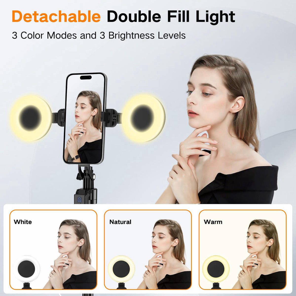 Zarcaco Professional Vlogging Kit for iPhone/Android, 70”Auto Face Tracking Tripod for iPhone with Light, 25H Battery Li