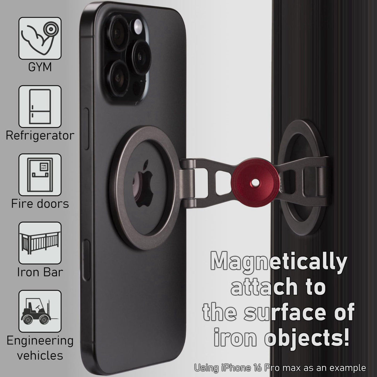 SHINEWEE Magnetic Phone Stand & Fidget Spinner Combo for MagSafe iPhone 12‑17 – close-up detail in Grey