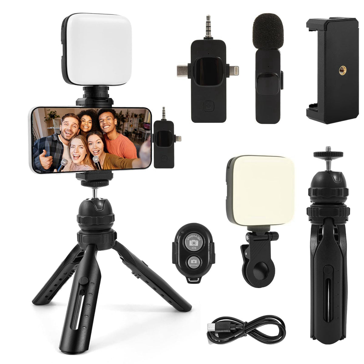 Heliora Vlogging Kit for iPhone/Android, Microphone for Content Creators