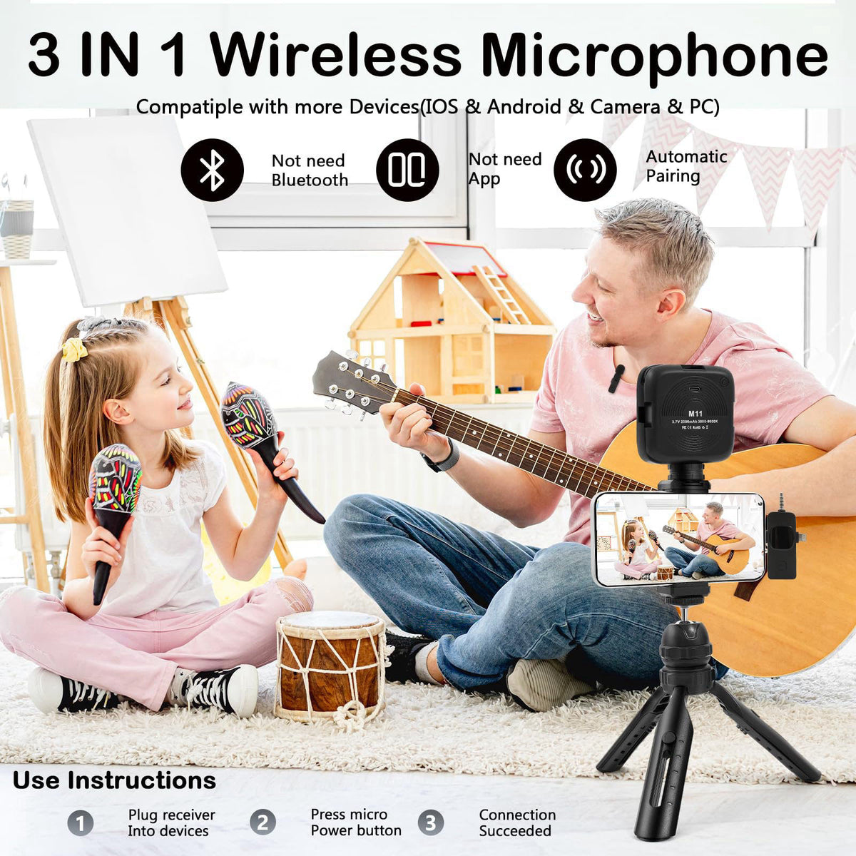 Heliora Vlogging Kit for iPhone/Android, Microphone for Content Creators – packaging and label