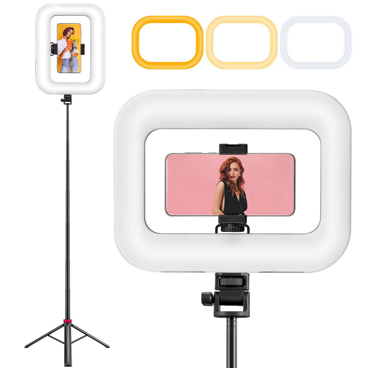 Nagnahz Phone Ring Light with 80" Tall Tripod Stand Built-in 8000mAh Battery Handheld Smartphone Photo Selfie Video 