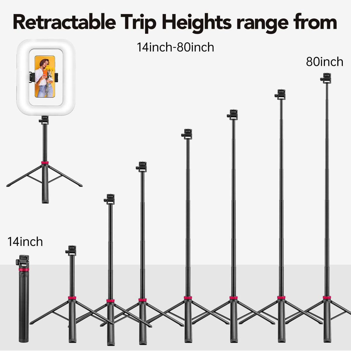 Nagnahz Phone Ring Light with 80" Tall Tripod Stand Built-in 8000mAh Battery Handheld Smartphone Photo Selfie Video 