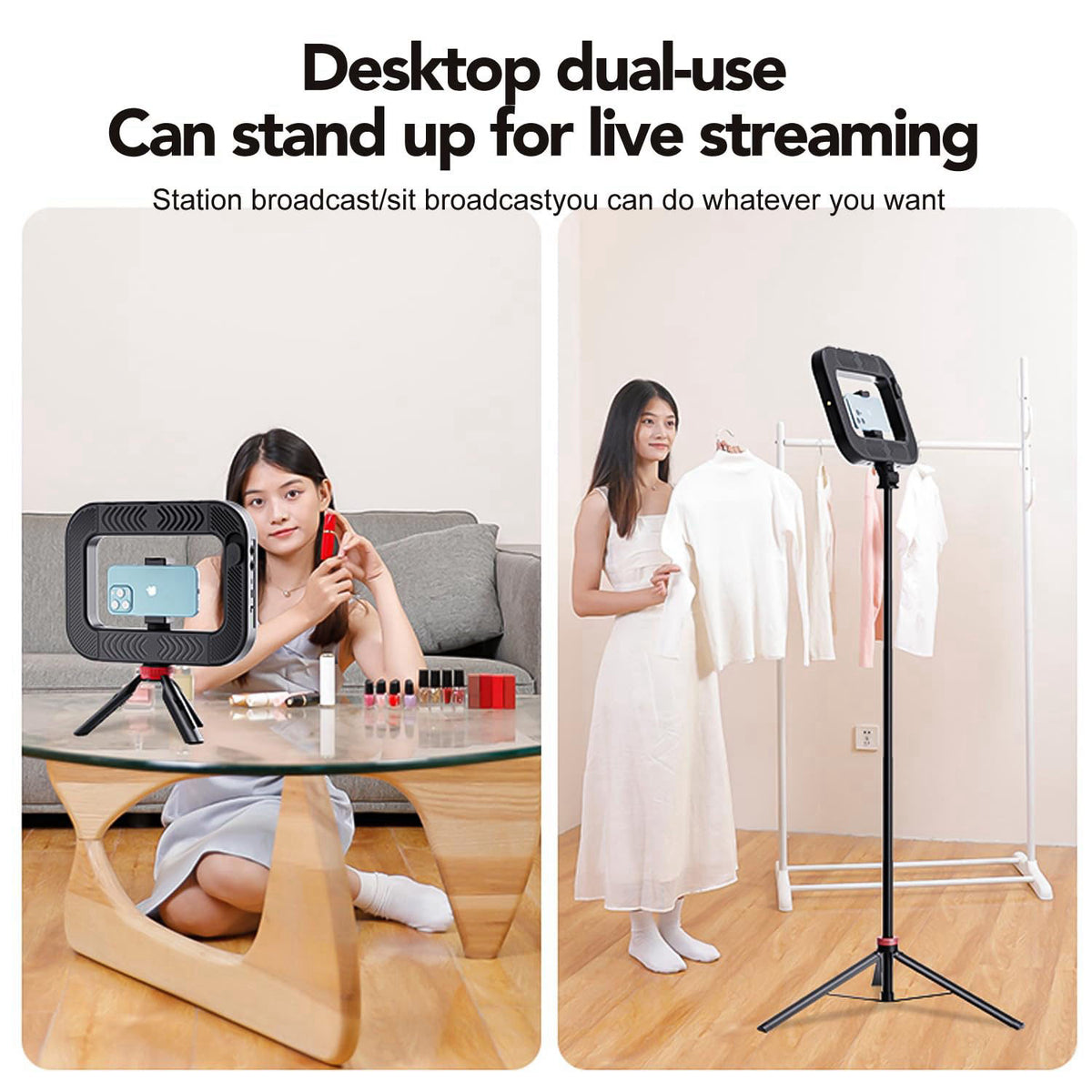 Nagnahz Phone Ring Light with 80" Tall Tripod Stand Built-in 8000mAh Battery Handheld Smartphone Photo Selfie Video 