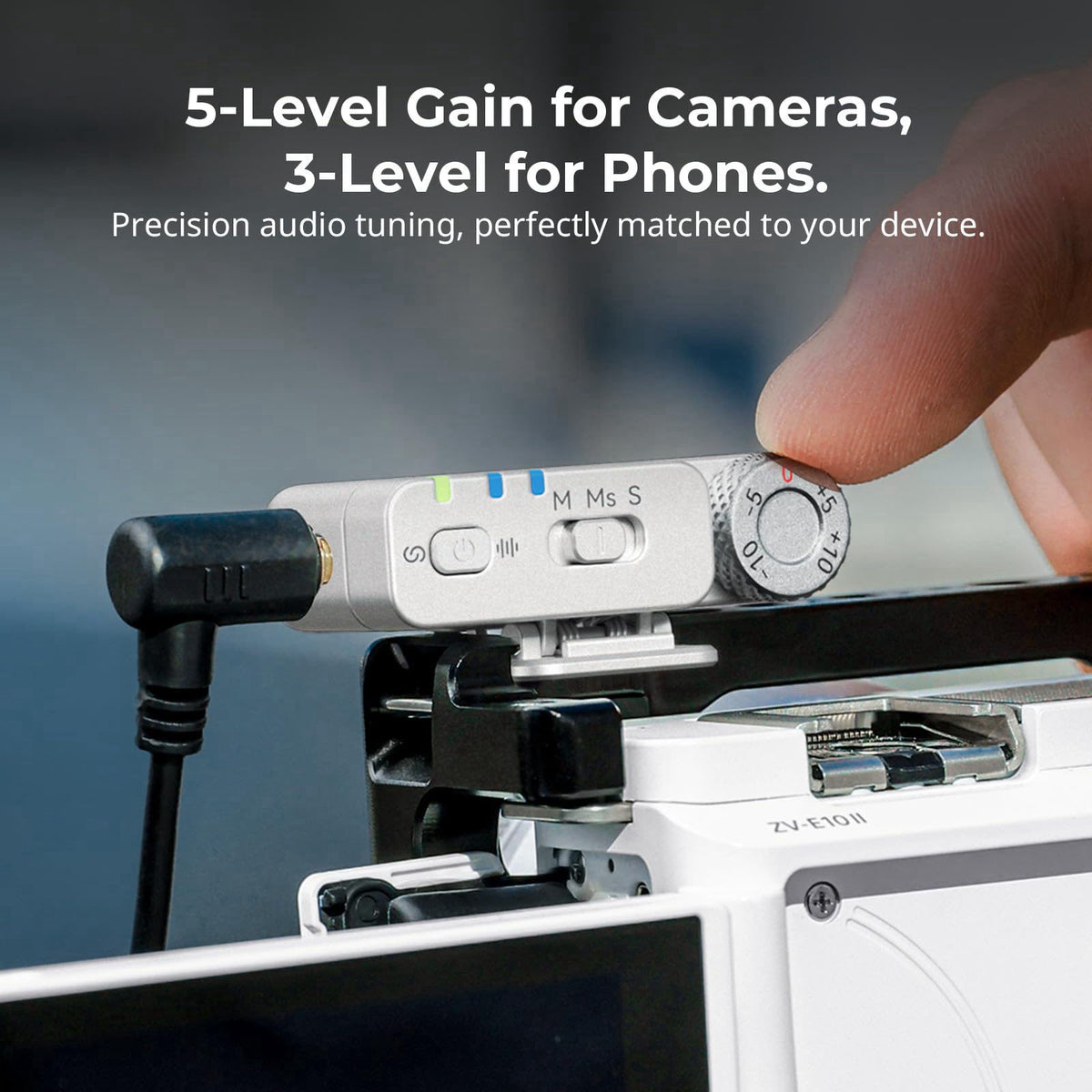 SmallRig Wireless Mic S70 (2 TX + 2 RX + Charging Case) - White – alternate angle