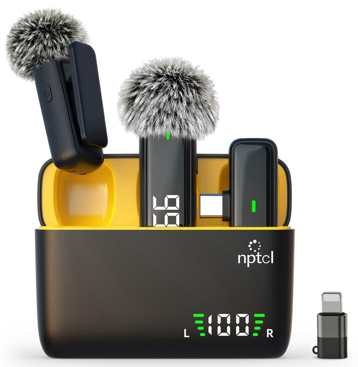 NPTCL Wireless Lavalier Microphone for iPhone iPad Android, Mini USB C Mic – product photo (Wireless Lavalier Microphone