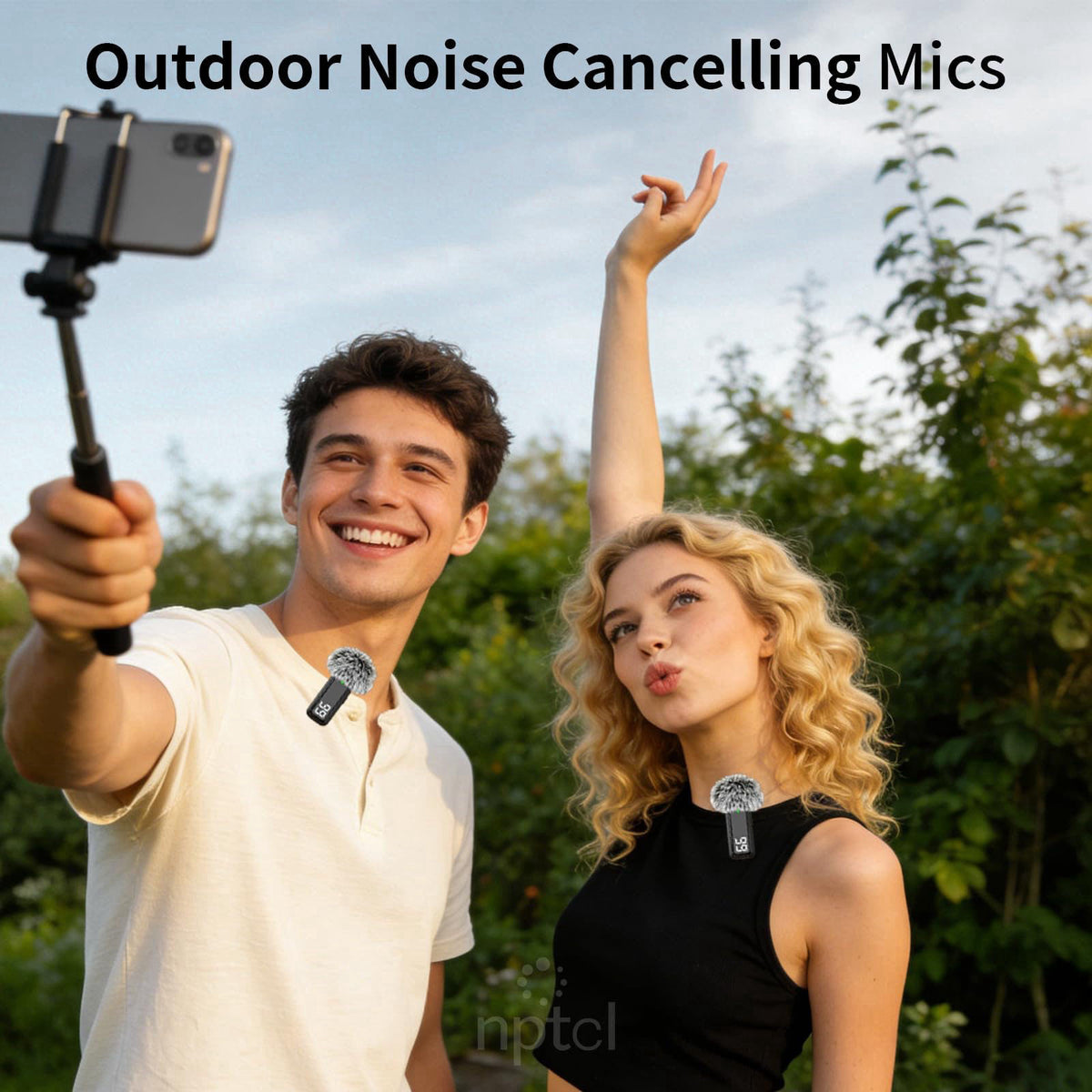 NPTCL Wireless Lavalier Microphone for iPhone iPad Android, Mini USB C Mic – close-up detail