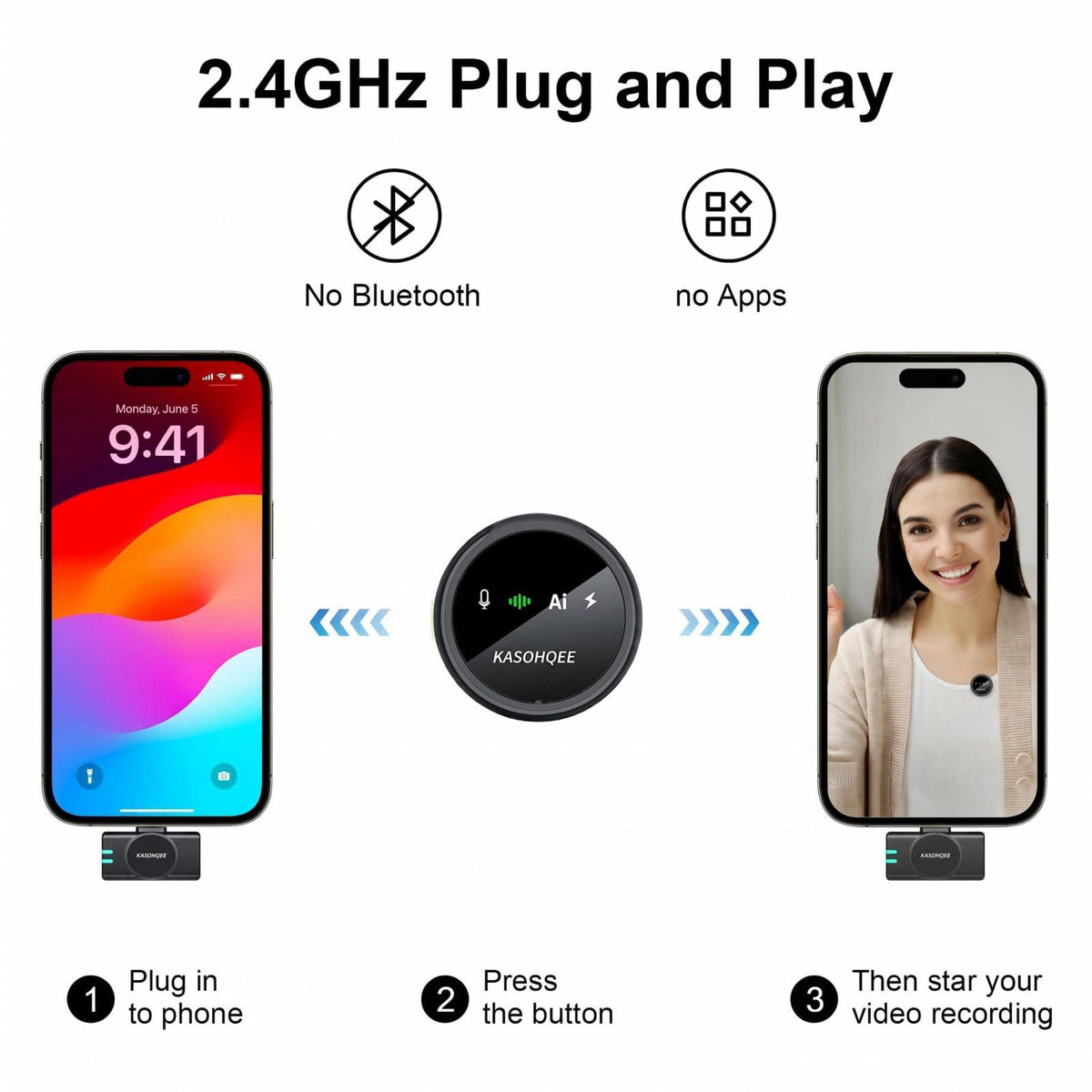 KASOHQEE – Wireless Lavalier Microphones on display
