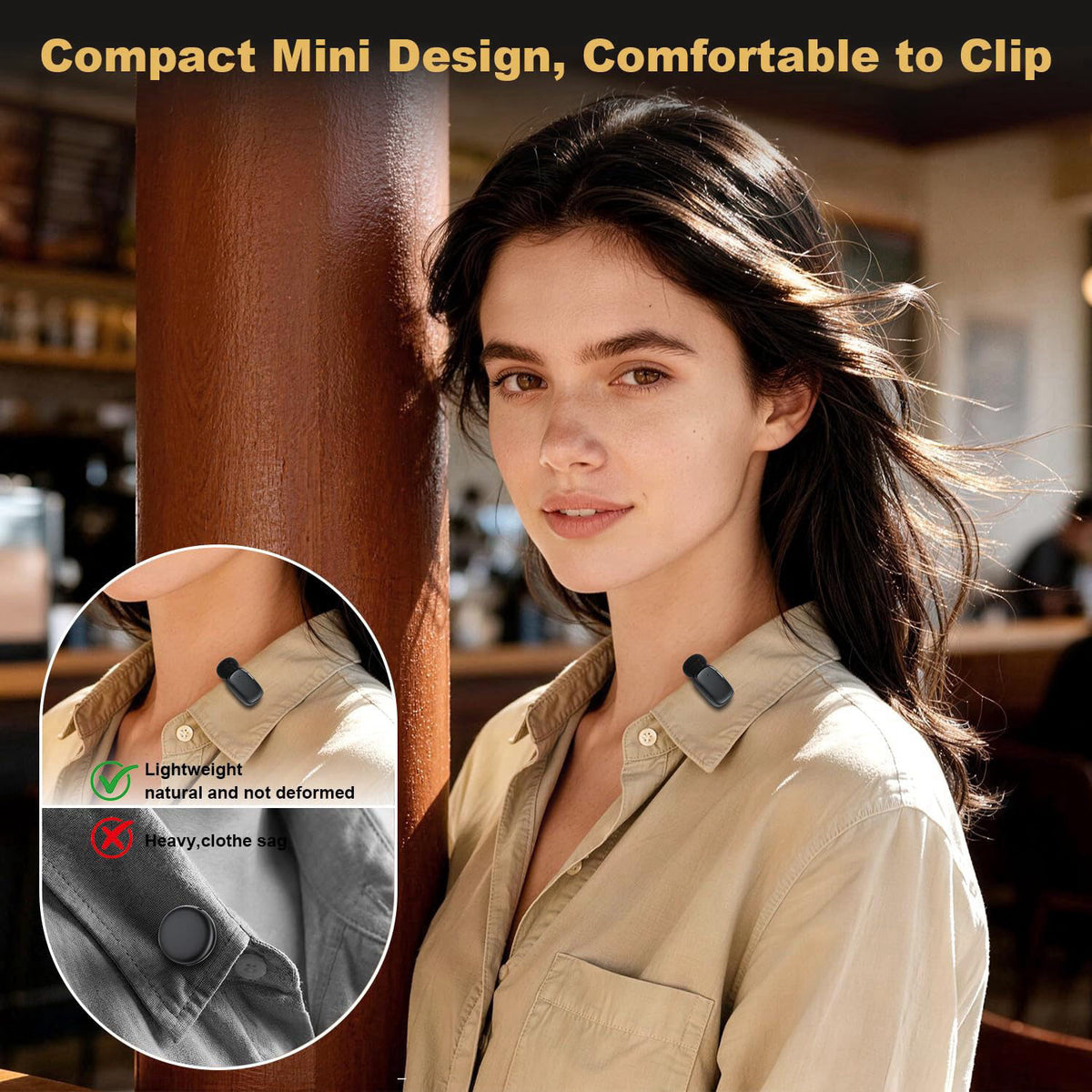 IJCUIJM Wireless Lavalier Mini Microphone for iPhone ipad Android – packaging and label