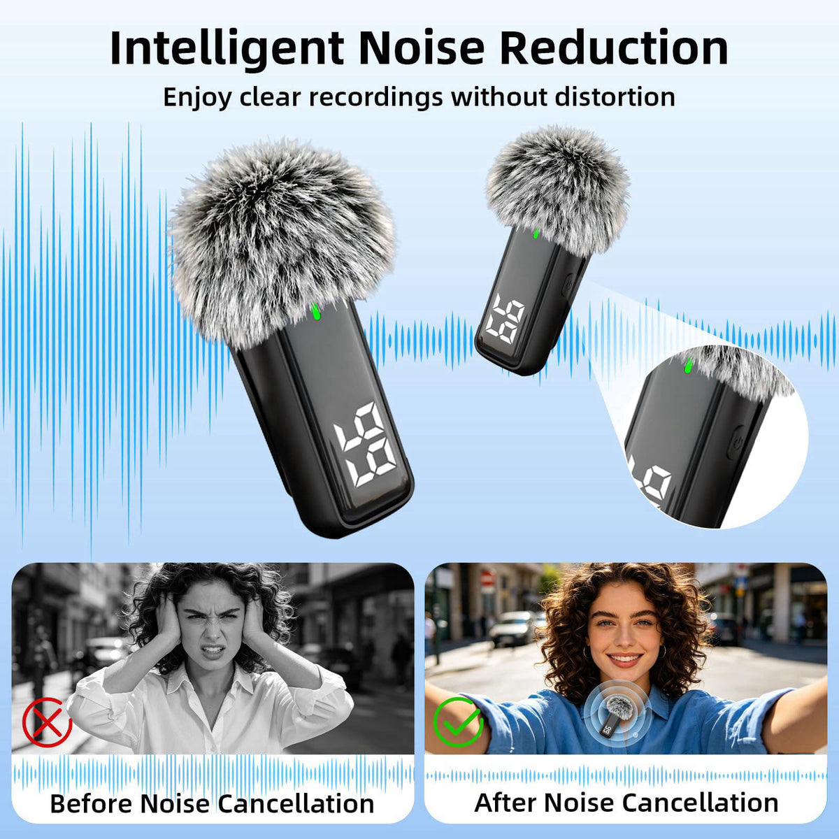 TXTUNE Wireless Microphone for iPhone Android Phone, USB C Mini Clip on Mic – close-up detail
