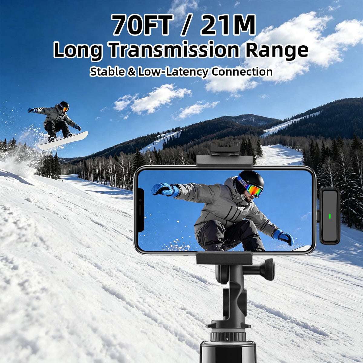 TXTUNE Wireless Microphone for iPhone Android Phone, USB C Mini Clip on Mic – full view