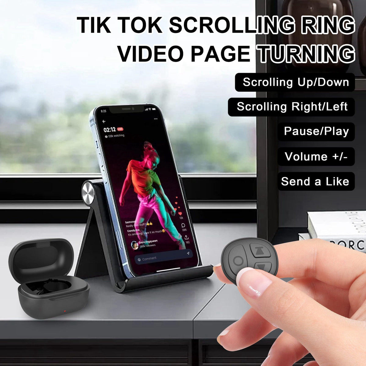 Vekesen TikTok Scrolling Ring, Auto Tapper for TikTok Live – close-up detail