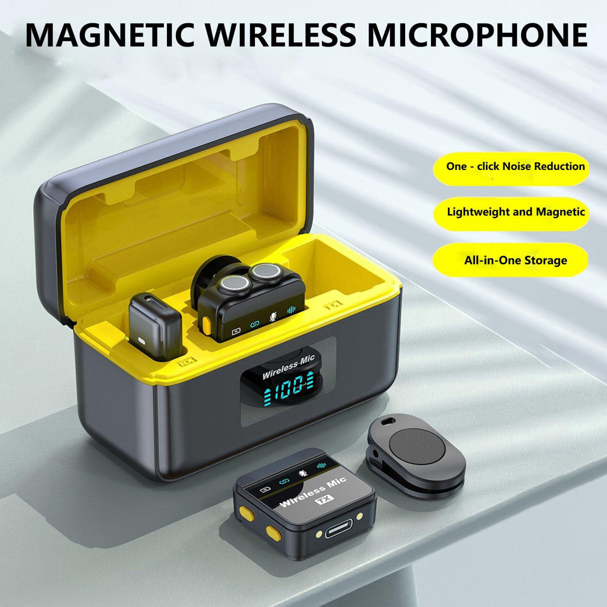 TUNOMDE T9(2 TX + 1 RX) Wireless Microphone for Smartphone, 2.4G USB-C Lapel Mic for YouTube Videos, TikTok Live, Record
