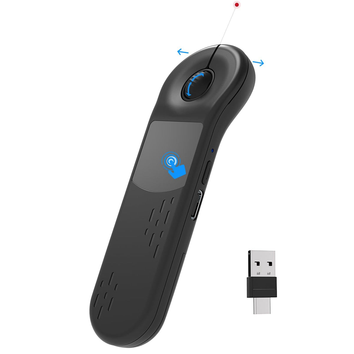 ZOZVO Rechargeable Air Mouse for PC/iOS/Android with Touchpad Wireless PPT Presenter with Bluetooth 2.4G, Works with Pow