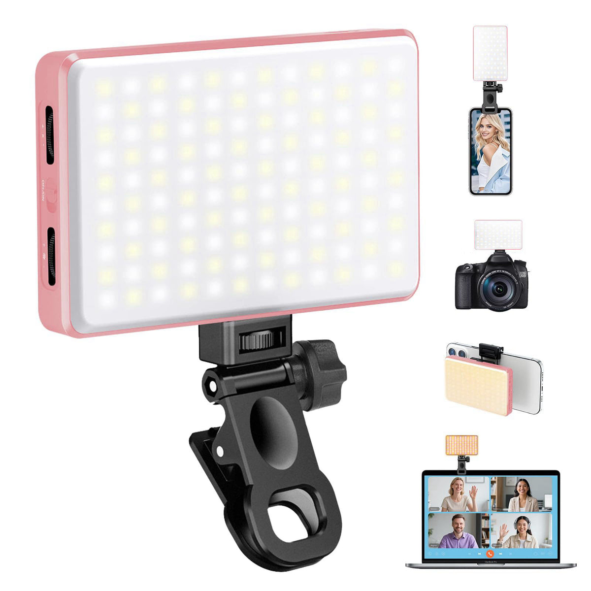 Auriani 168 LED Selfie Light for iPhone, Phone Light, 3000mah Rechargeable Picture Light Clip Portable Lights for Phone,