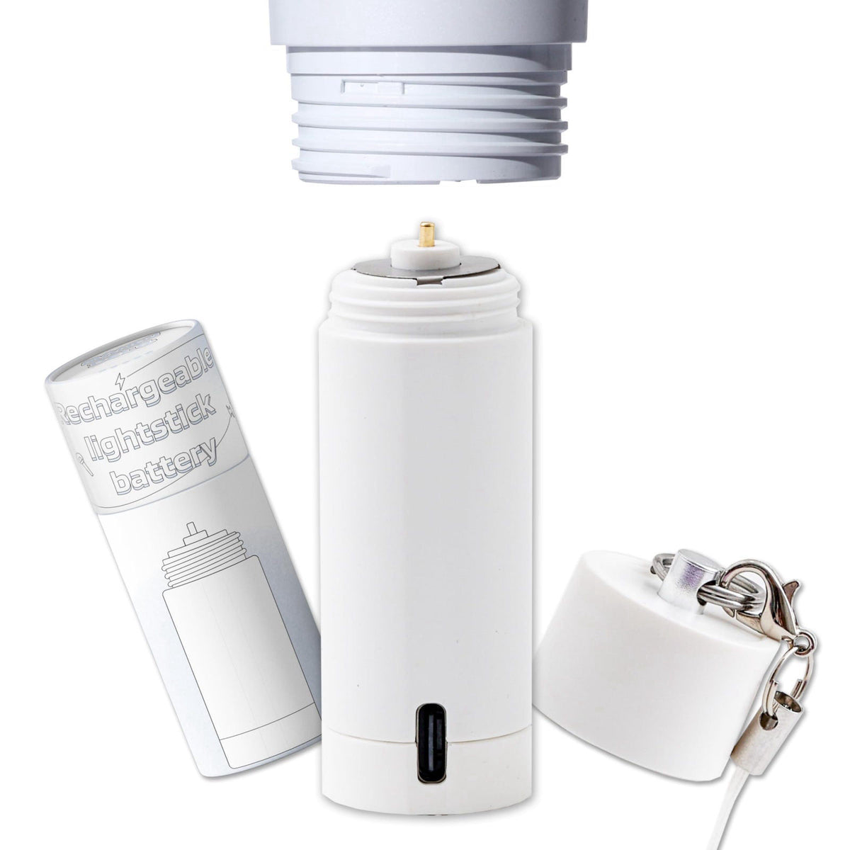 MANDU DECO Rechargeable Kpop Lightstick Battery for K-pop Concerts, Protective Cap with Keychain, Lasts 4 to 6 Hours, Wh