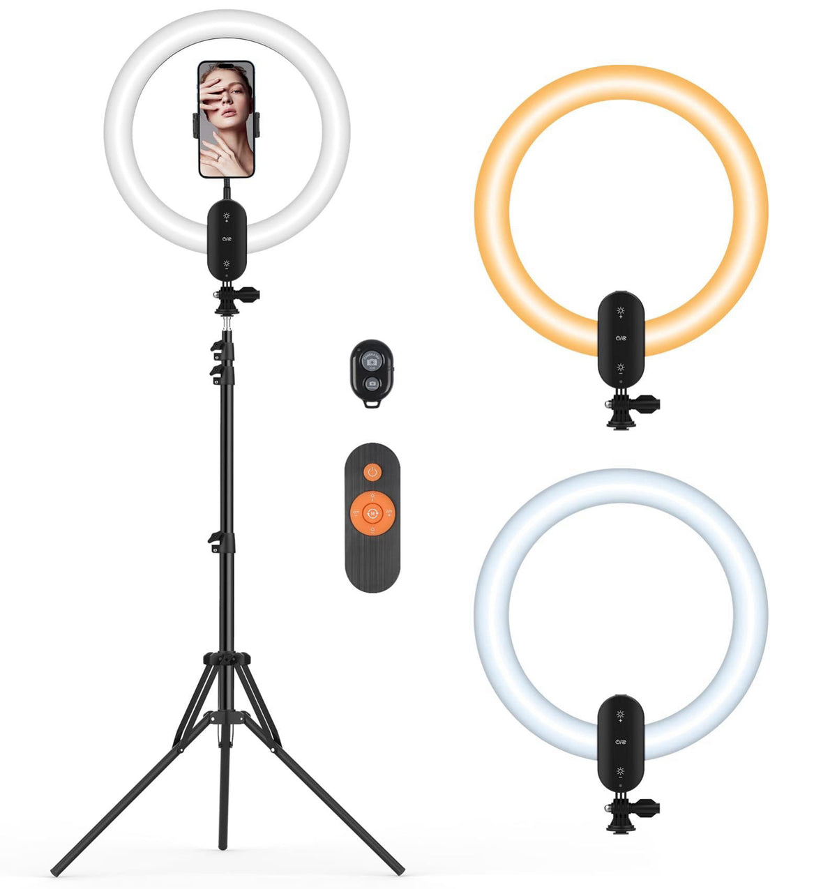 Kmasic 12 inch LED Circle Selfie Ring Light with 63" Tripod Stand 2800mAh