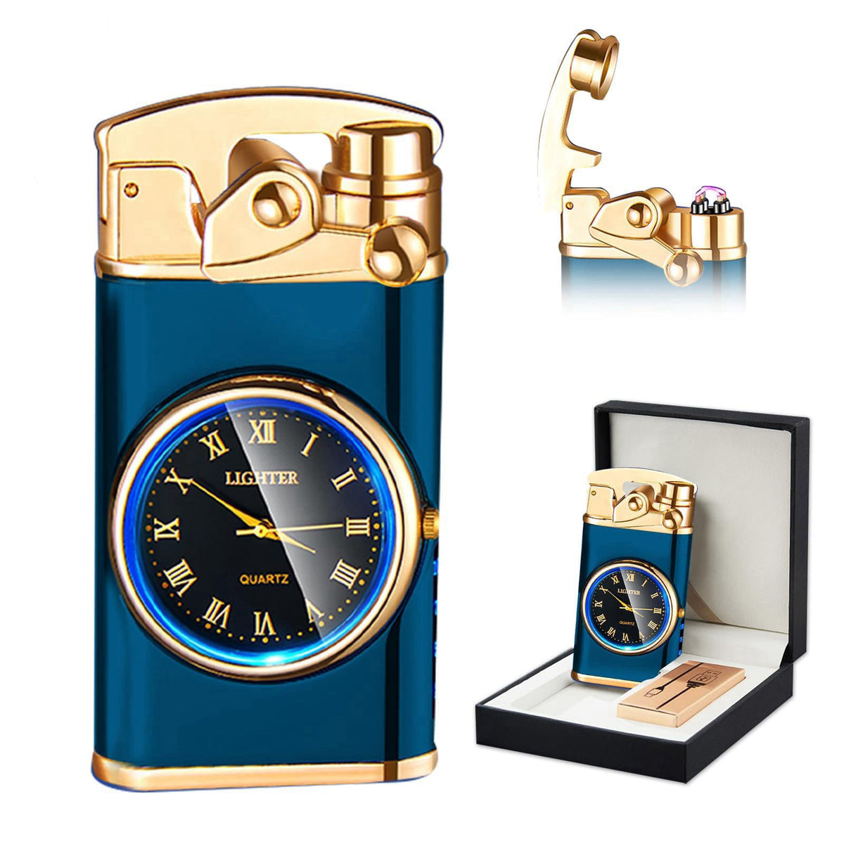 SKRFIRE Electric Rechargeable USB Plasma Lighter Vintage Cool Flameless Windproof Dual Arc Lighters Electronic Candle Li
