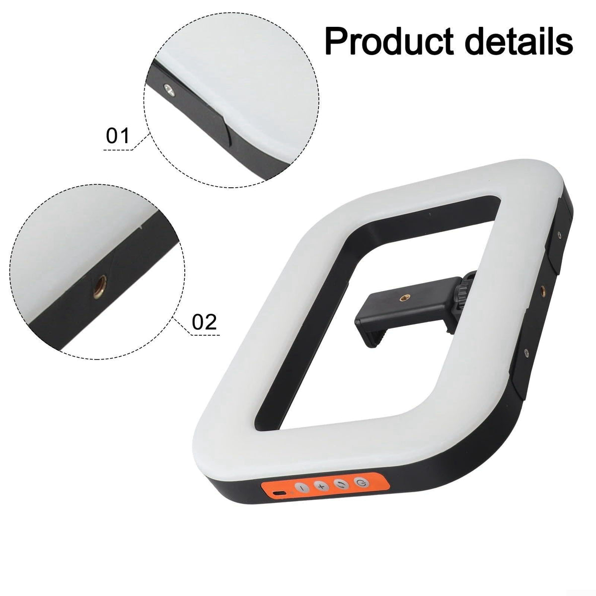 Girftong Rechargeable Selfie rings lights 6600mAh – full view